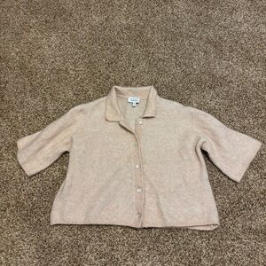 & Other Stories || Wool Blend Short Sleeve Cropped Cardigan Size L